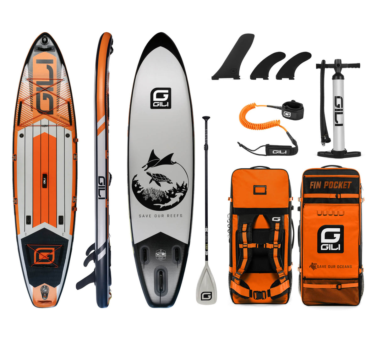 11' / 12' Adventure Inflatable Stand Up Paddle Board - GILI Sports